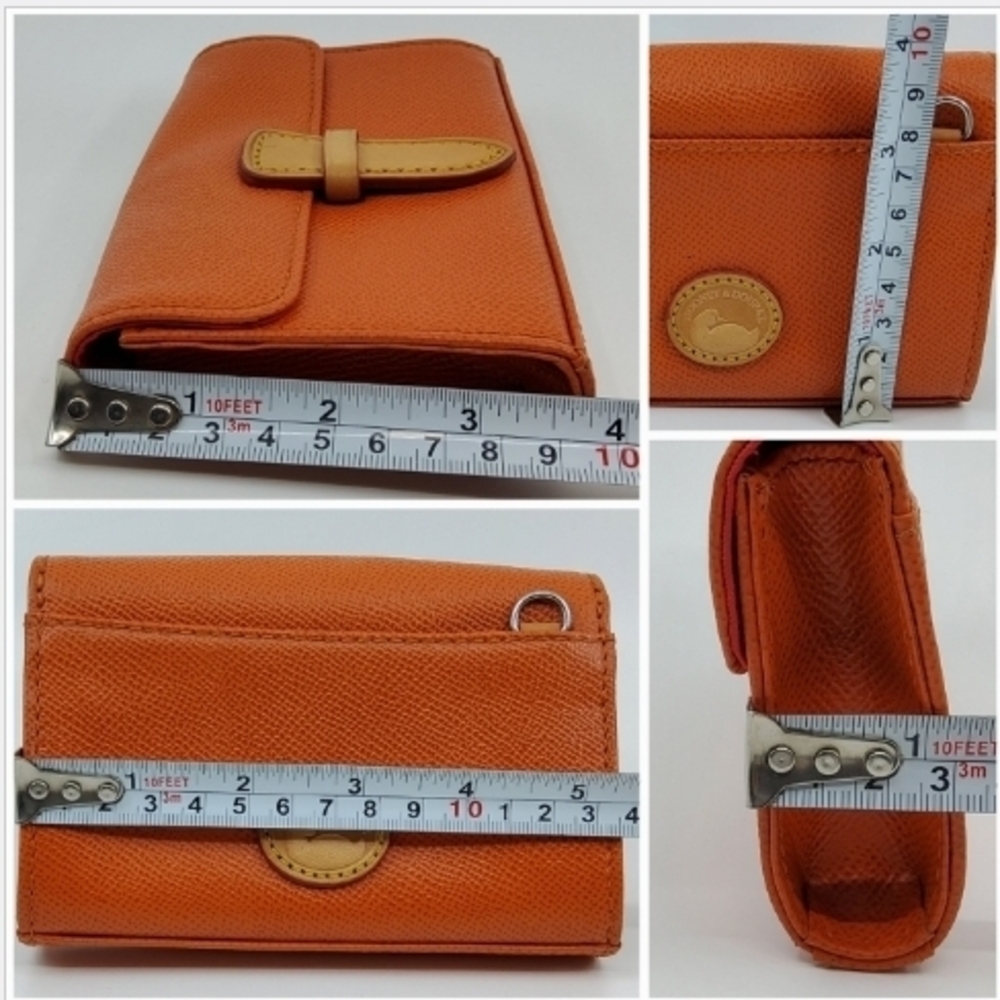 Dooney & Bourke Orange Leather Wallet with Tan Tab - Picture 12 of 12